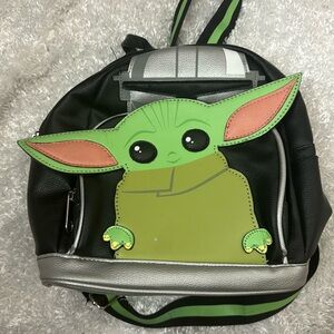 Star Wars Black and Silver Backpack with Green Character